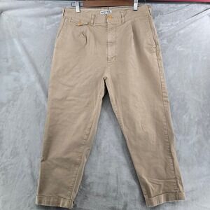 Alex Mill Pleated Chino Pants Mens 32 Khaki Tan Cuffed Twill Trousers